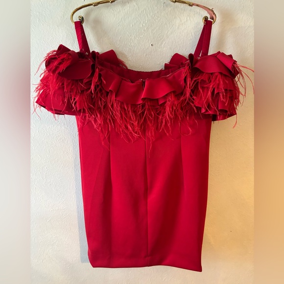 Badgley‎ Mishka Red Off-Shoulder Dress - Picture 6 of 9